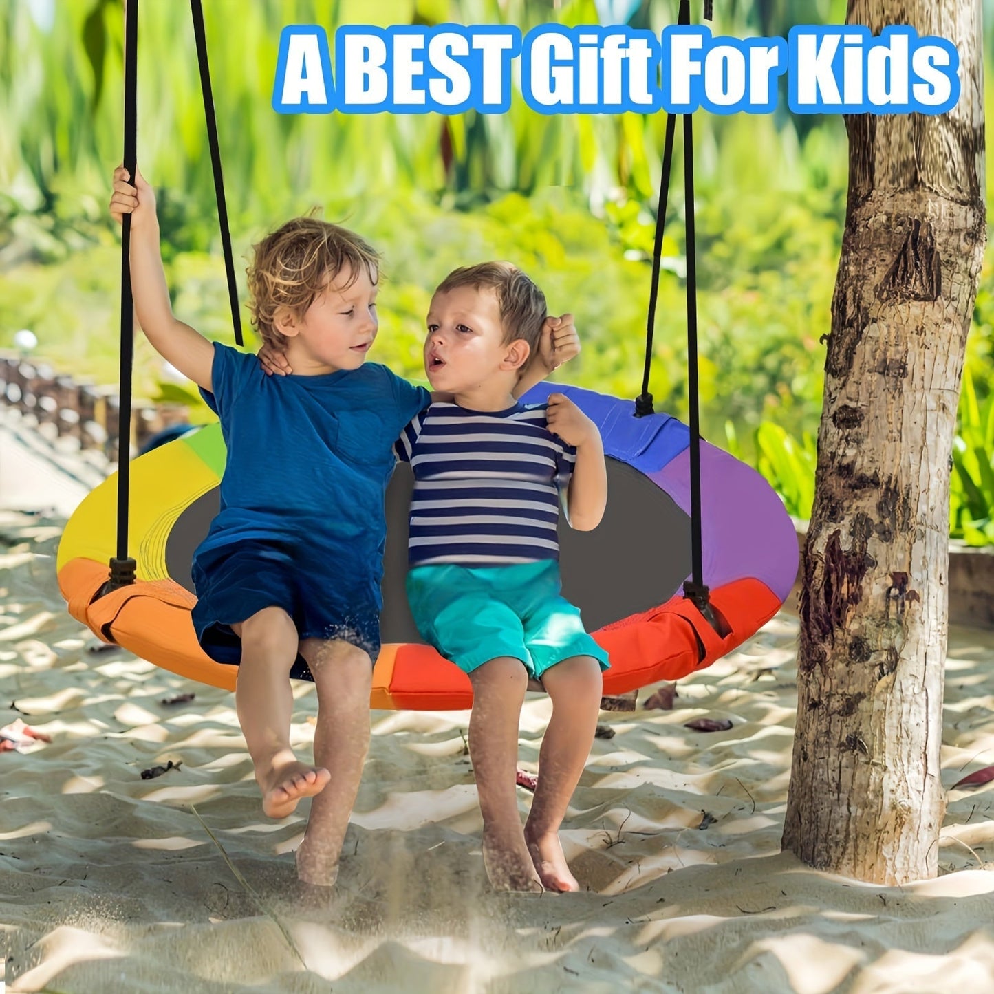 Rainbow Canopy Hammock Outdoor Swing-2