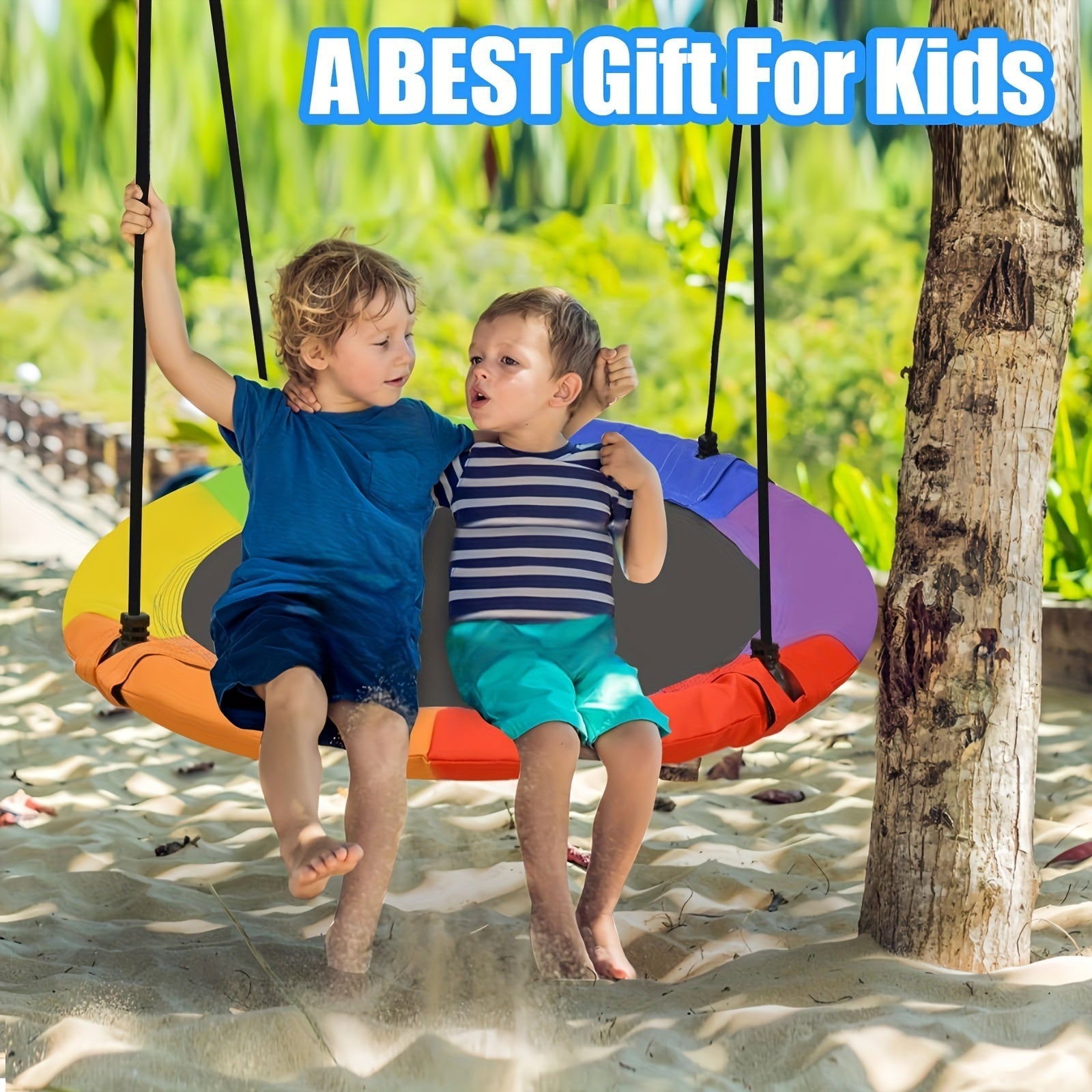 Rainbow Canopy Hammock Outdoor Swing-2
