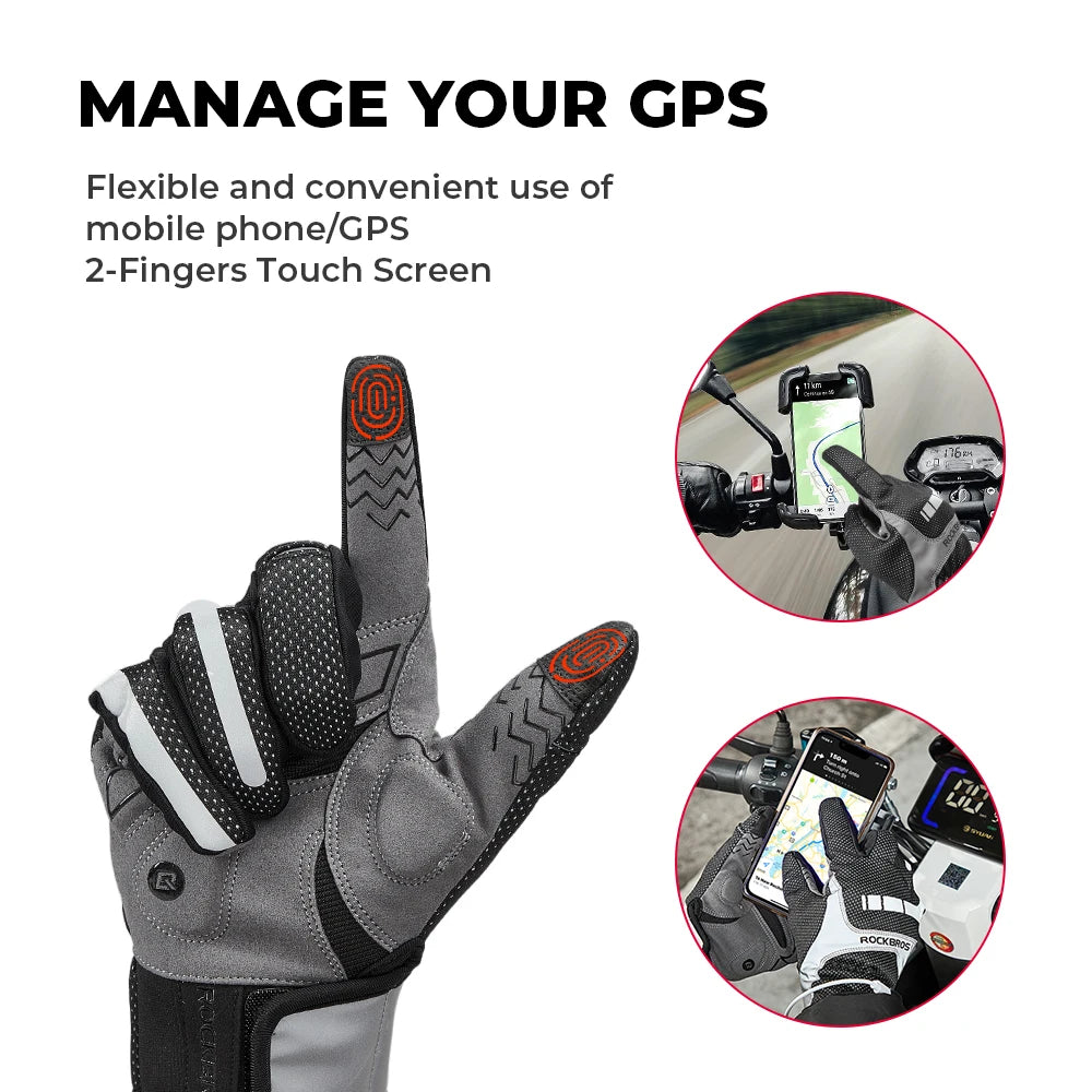Electric Scooter Winter Heated Gloves USB Post Heating Thermal Gloves for Motorcycle Touchscreen Anti-Slip Cycling Bike Gloves