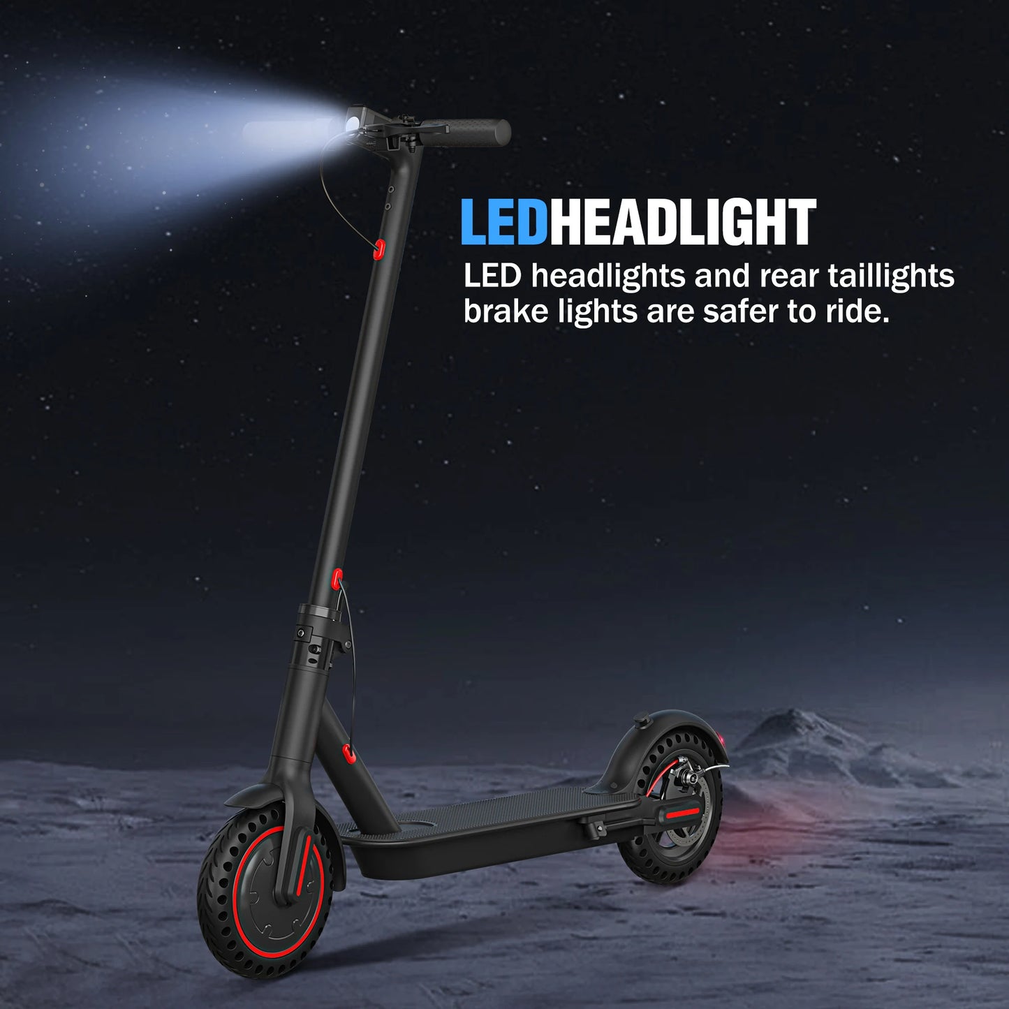 Lightweight Commuter Electric Scooter for Adults, Explosion-Proof Tires, Dual Brake System, APP Support E-Scooter
