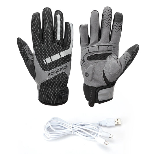 Electric Scooter Winter Heated Gloves USB Post Heating Thermal Gloves for Motorcycle Touchscreen Anti-Slip Cycling Bike Gloves
