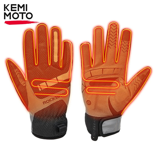 Electric Scooter Winter Heated Gloves USB Post Heating Thermal Gloves for Motorcycle Touchscreen Anti-Slip Cycling Bike Gloves