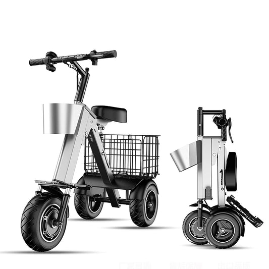 Folding Electric Tricycle Mini Portable Adults 3 Wheeled Electric Bike Small Elder Electric Folding Bike for Man