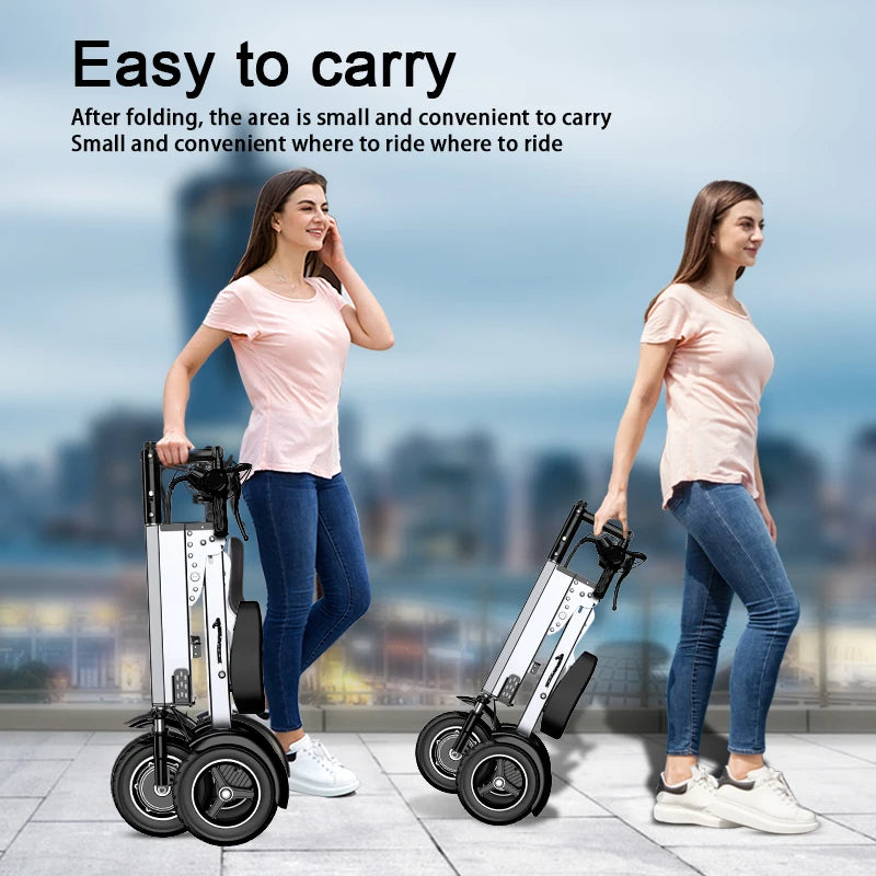 Folding Electric Tricycle Mini Portable Adults 3 Wheeled Electric Bike Small Elder Electric Folding Bike for Man