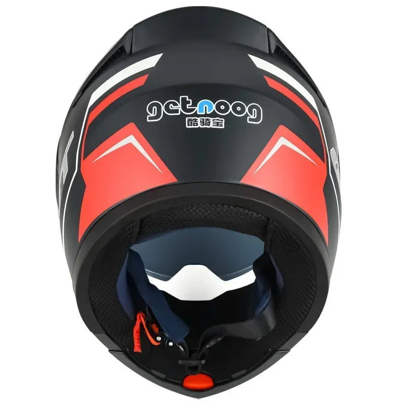 Motorcycle Helmet with Bluetooth Double HD Anti-Fog Lens ABS Material Riding Racing Casco Moto Flip up Helmet Protection